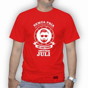 kaos bulan juli desain 4 merah