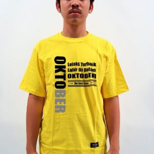 Kaos Lelaki terbaik lahir dibulan oktober warna kuning